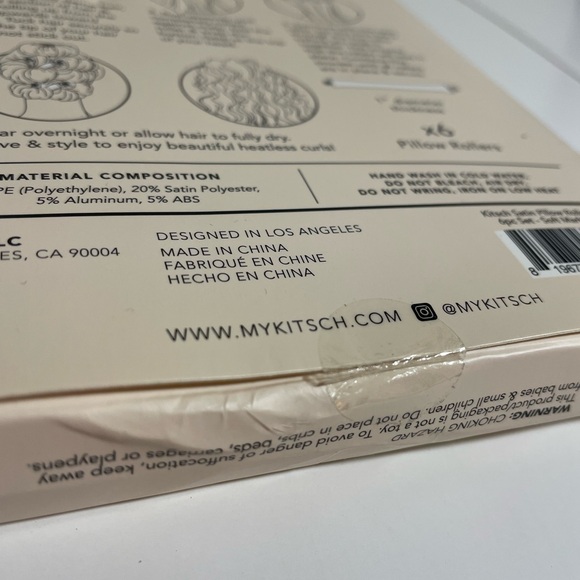 NWT Kitsch Satin Pillow Rollers - Soft Rollers for all hair types, 6pc Marble - Picture 11 of 11